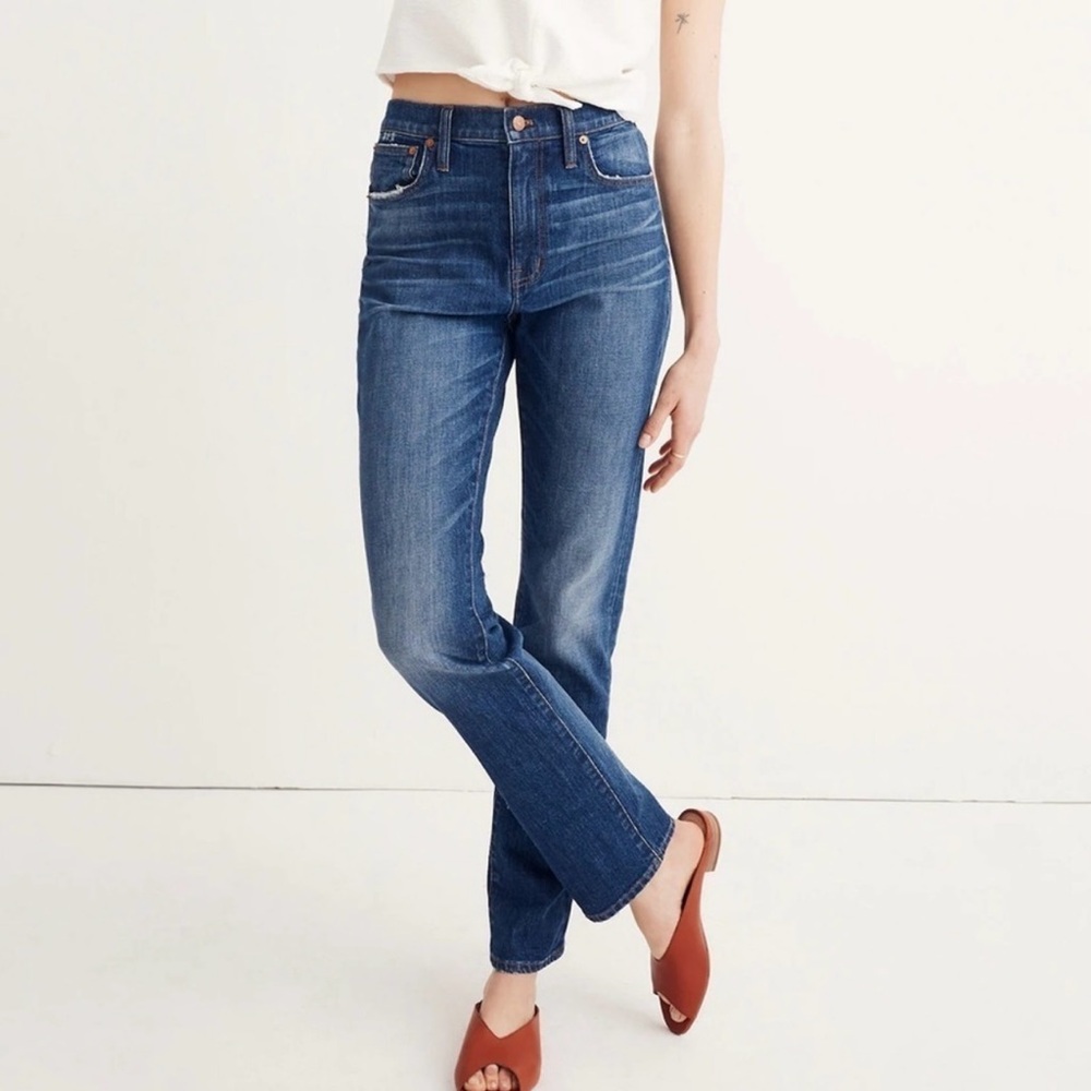 Madewell High Rise Medium Wash Slim Boyjean EUC Size 30